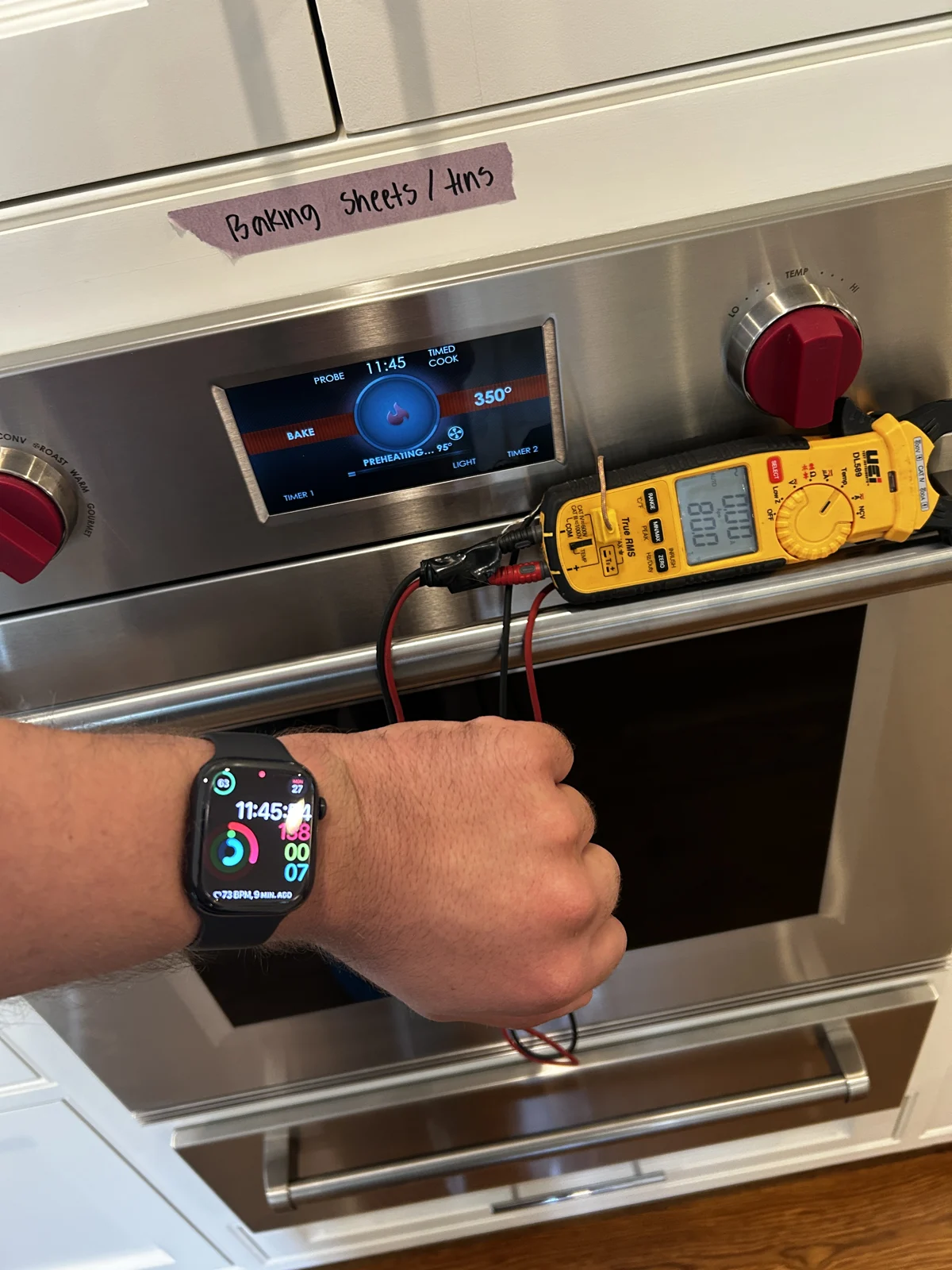 Oven measurement setup from the owner’s work archive